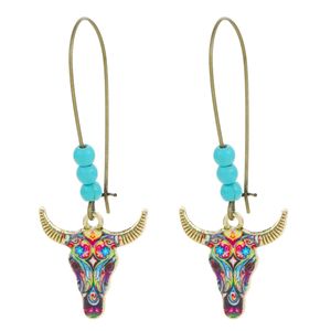 Western Cowboy Cowgirls Bijoux Accessoires pour femmes Western Bull'S Head Dangle Boucles d'oreilles - Product Image 5