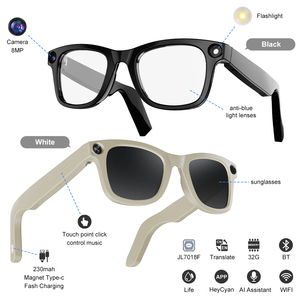 Lunettes Intelligentes IA GS3 2026 avec Caméra 8MP 4K, Transmission Wi-Fi, Enregistrement, Appel et Musique Bluetooth, Traducteur, Casque Portable, Lunettes de Soleil Intelligentes - Product Image 2