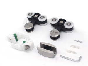 Sistema a rulli in acciaio inossidabile per ruota scorrevole in vetro rinforzato - Product Image 3