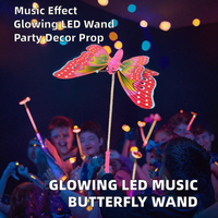 Nouveauté : Baguette Magique Électrique Musicale en Plastique en Forme de Papillon et Bâton Lumineux – Accessoire de Fête Nouveaux Arrivages