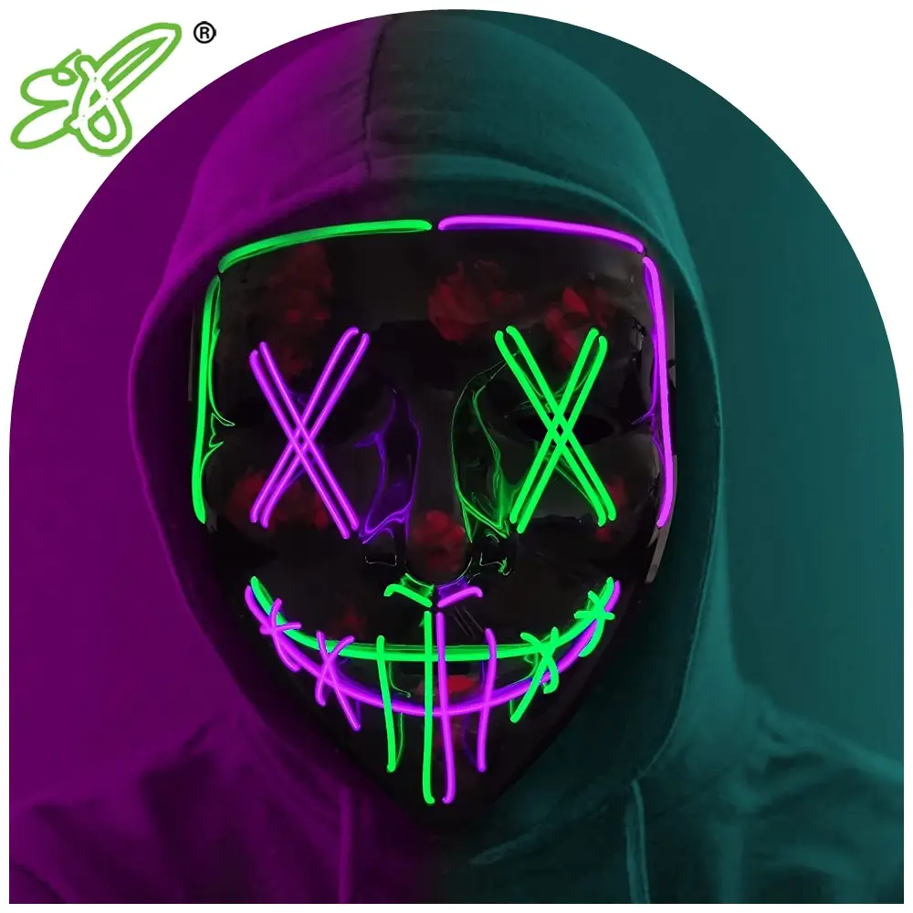 Light Up Mask Factory Wholesale Light Up Mask Scary Mask For Halloween Festival Party