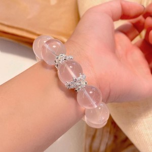 Quartz Rose Naturel, Cristal Fraise, Strass, Perles en Or 24K, Pierre de Guérison, Bijou d'Attraction Amoureuse, Cadeau Spirituel pour Femme - Product Image 4