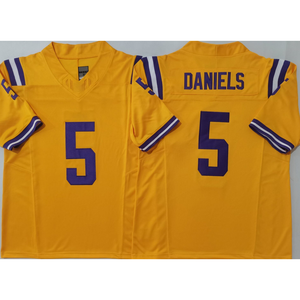 2025 Louisiana Bordados Faculdade Jersey 9 Joe Burrow 2 Kyren Lacy 5 Jayden Daniels Costurado Curto Respirável Limitada dos homens - Product Image 6