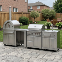 Cuisine extérieure modulaire de style européen en acier inoxydable, antibactérienne, durable et robuste, armoire de cuisine extérieure pour l'extérieur
