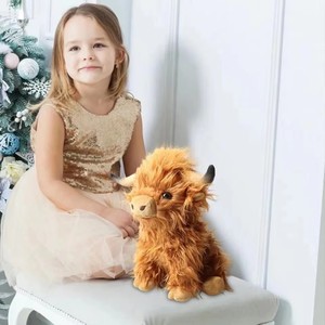 Peluche Realistico di Mucca delle Highland Scozzesi, Morbido <span class=keywords><strong>Giocattolo</strong></span> di Peluche a Forma di Mucca della <span class=keywords><strong>Fattoria</strong></span>, Regalo di Compleanno - Product Image 6