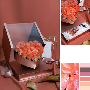 Hộp hoa hình vuông trong suốt kiểu dáng trái tim, chống thấm nước, phong cách châu Âu, dễ mang theo - Product Image 2