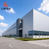 Atelier industriel à grande portée en structure acier préfabriquée scellée, sans colonnes, résistant, avec dessin Tekla professionnel