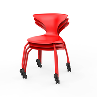 Chaise d'étudiant empilable en PP au design moderne, prix d'usine, chaise de bureau avec roulettes, chaise de conférence
