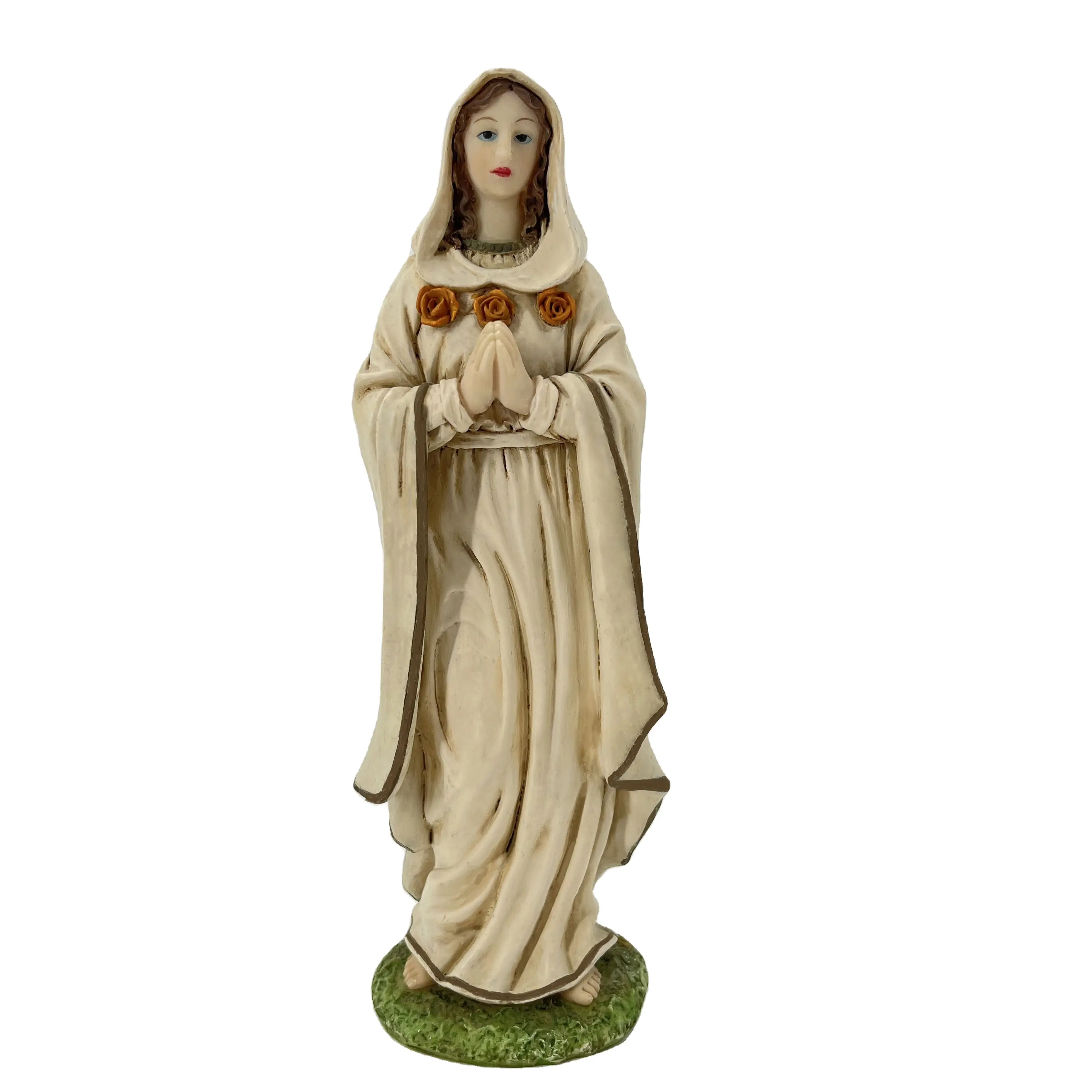 Résine Artisanat Belle Maria Ornement Vierge Marie Figurine Statues Religieuses Décoration de La Maison Europe Jésus Figurine XIAMEN Chine