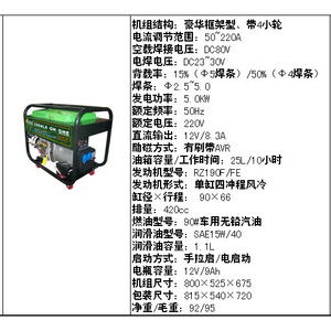 Generador de Gasolina Raise G Power 160Alx G, Unidad de Soldadura, Motor de Doble Propósito de 7.0 Hp, 220V 50Hz - Product Image 3