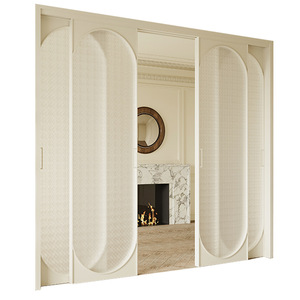 Riel de puerta <span class=keywords><strong>corredera</strong></span> de aleación de aluminio blanco de diseño Retro francés acabado para cocina moderna estudio sala de estar partición balcón - Product Image 2