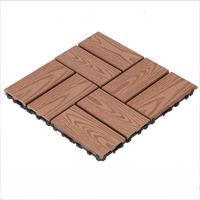Dalles de terrasse WPC gaufrées 30*30*2.2cm, à emboîter soi-même, pour patio extérieur