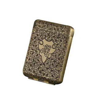 Kotak rokok klasik perak Matte emas kuno baru tiga buah lipat Aksesori merokok hadiah perhiasan perokok