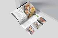 Livre de recettes sur l'alimentation saine, couverture rigide en papier offset couleur personnalisée, reliure cousue et taille personnalisable