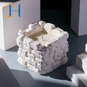 सी एंड एच नॉर्डिक ज्यामितीय रचनात्मक घर सजावट सीमेंट जार मोमबत्ती Aromatherapy नवीनता Bougies Parfum सोया मोम आराम सुगंधित मोमबत्तियां