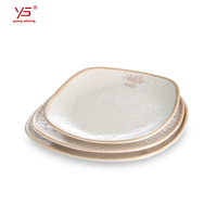 Assiette carrée en mélamine mate A5 incassable, directement de l'usine, pour buffet