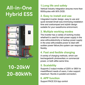 Système de stockage d'énergie JApower tout-en-un avec onduleur et batterie au lithium 16 kW 40 kWh avec onduleur Deye pour usage résidentiel - Product Image 2