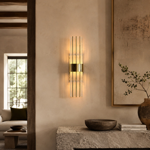 Modern Brass And Glass Wall Sconce For Bathroom <b>Vanity</b> And Living Room - Product Image 3