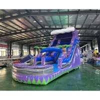 Toboggan aquatique gonflable en PVC commercial avec piscine pour enfants et adultes, utilisation en extérieur et en intérieur, taille personnalisée résidentielle/commerciale