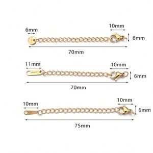 Kit de bijoux DIY personnalisé en acier inoxydable 18K avec chaîne de 5 cm et fermoir mousqueton pour accessoires de fabrication de sacs à main - Product Image 2