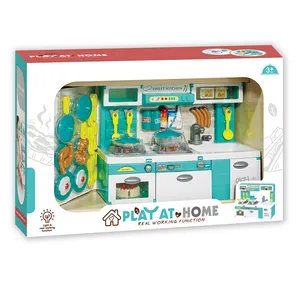 dapur operator air Suppliers-Mainan Permainan Memasak Plastik Lucu Plastik Modern Anak-anak Koleksi Dapur Anak