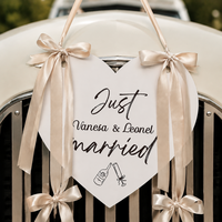 Panneau de table personnalisé en mousse en forme de cœur avec ruban, pour mariage, avec nom et date, carte de placement pour banquet de mariage, décoration suspendue