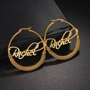 Boucles d'oreilles personnalisées en acier inoxydable, soudées creuses, électroplaquées, géométriques, pour femmes, bijoux de dropshipping - Product Image 5
