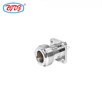 Prix usine 50 Ohm Laiton N-Type Femelle Jack 4 Trous Bride 17.5*17.5mm PCB Mount RF Coaxial Connecteurs