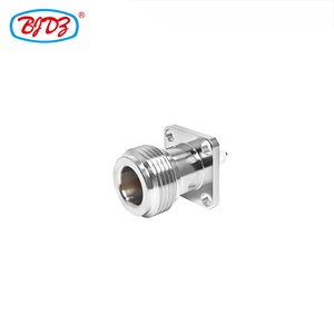 Nhà Máy Giá 50 ohm Brass n-loại nữ jack 4 lỗ mặt bích 17.5*17.5 mét PCB gắn kết RF đồng trục kết nối - Product Image 4