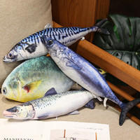 Peluche de poisson 3D réaliste, oreiller de simulation carpe saumon, animal en peluche doux, jouet interactif pour chat, fournitures pour animaux de compagnie, cadeau amusant
