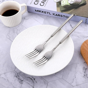 UPSILON Forchetta da Barbecue in Acciaio Inox per Campeggio, Allungabile, Facile da Pulire - Product Image 3