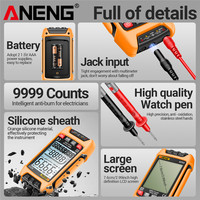 ANENG SZ01/SZ02 Penguji Dioda Multimeter Digital Profesional True RMS Smart AC/DC Alat Multimeter Rentang Otomatis Tegangan Arus