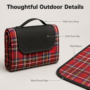 Custom Design Waterproof Backing Picknick <b>Blanket</b> Portable Foldable Mat for Beach Picnic Camping Hiking - Product Image 2