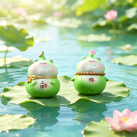 Figurine en résine de grenouille-calebasse porte-bonheur, boîte mystère, jouet de collection surprise, ornement de bureau, cadeaux sur le thème des vœux
