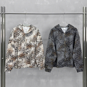 Sudadera con Capucha y Cremallera para Hombre, Estampado de Leopardo, Estilo Casual, Corte Holgado, Felpa Francesa, 100% Poliéster, para Otoño - Product Image 2