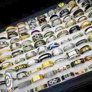 Fashion Hot Sale <b>Cheap</b> Price Wholesale 100 Mix-and-Match <b>Ring</b> Jewelry for Women and Men Stainless Steel <b>Rings</b> - Product Image 4