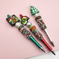 Stylos fantaisie en résine et strass, cadeaux de Noël en plastique à faire soi-même, fournitures de bureau promotionnelles, vente en gros de stylos DIY
