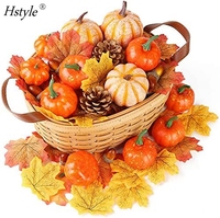 Décorations de citrouille de Thanksgiving Mini citrouille artificielle automne feuilles d'érable glands pommes de pin ensemble Halloween Thanksgiving FZH369