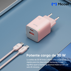 Cargador GaN Compacto Miccell <span class=keywords><strong>de</strong></span> 30W con PD y 2 Puertos USB-C para iPhone, Ideal para Viajes y Negocios - Product Image 5