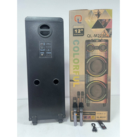 Système audio sans fil portable en plastique, 2x 12 pouces, basses et tweeters, lecteur de musique, lumière RGB, micro, 150W de puissance, enceinte sonore pour fête