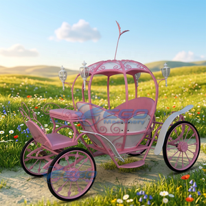 High Quality Horseless Sightseeing Carriage Princess <b>Pink</b> Horse Pumpkin Wedding Cinderella Carriage Pumpkin Carriage - Product Image 1