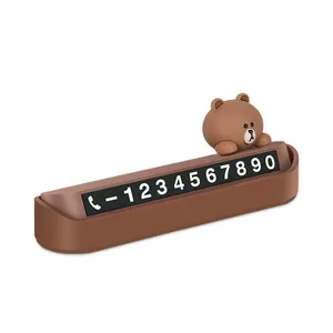 Cartoon Temporary Parking Card Auto License Plate Temporary Stop Sign Phone Number Plate Hidden Switch Car Interior Accessories