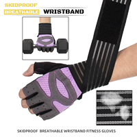Gants de fitness demi-doigts anti-callosités pour hommes et femmes avec support intégré du poignet pour l'haltérophilie et l'entraînement de force