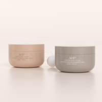 Pots à crème ronds en PET givrés de 200 ml et 300 ml avec couvercle large, personnalisables pour hydratant capillaire et beurre de karité