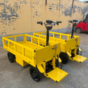 Troli Dorong Listrik Terlaris 1T, Troli Transportasi Listrik, Troli Pallet Listrik, Harga Troli Kargo Platform 4 Roda - Product Image 3