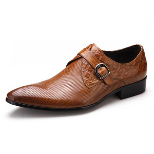 Zapatos de cuero semiabiertos para hombre de nuevo estilo, zapatos de verano transpirables con cierre a presión a la moda para hombre, zapatos de cuero de moda con punta en pico - Product Image 2