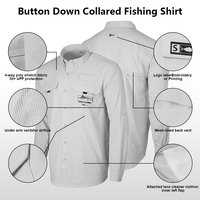 Chemise de pêche UPF 50+ à manches longues, imperméable, boutonnée, pour la chasse, vêtements ventilés, logo personnalisé, fournisseur OEM, marque privée