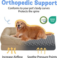 Lit pour chien Cocon Confortable et Fermé, Imperméable, Orthopédique, Mousse alvéolée, Rembourrage 360°, Canapé pour animaux, Emballé en carton, Toutes saisons
