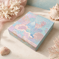 Boîte cadeau en papier sur le thème de l'océan, boîte d'emballage rigide personnalisée imprimée pour les cosmétiques et les cadeaux souvenirs