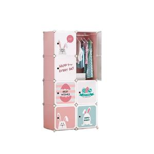 <span class=keywords><strong>Rangement</strong></span> moderne pour vêtements suspendus armoire Portable en plastique 3 colonnes meubles de chambre à coucher 12 portes avec autocollants - Product Image 1